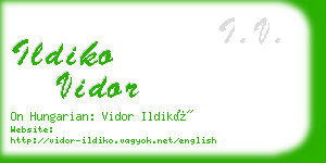 ildiko vidor business card